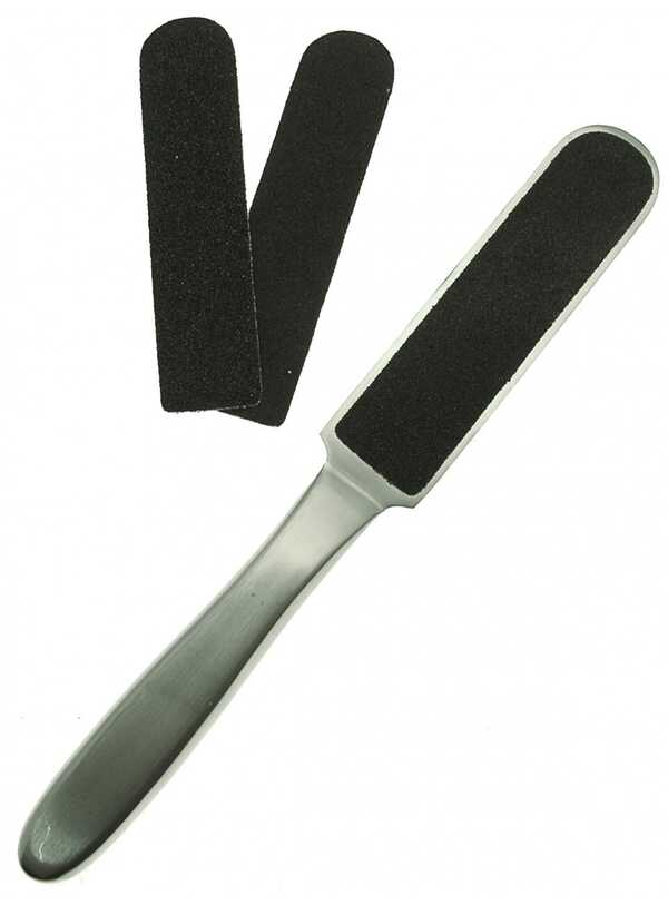 Hive Callus File with Disposable Pads Stainless Steel with 2 Disposable Pads Grit 100/180