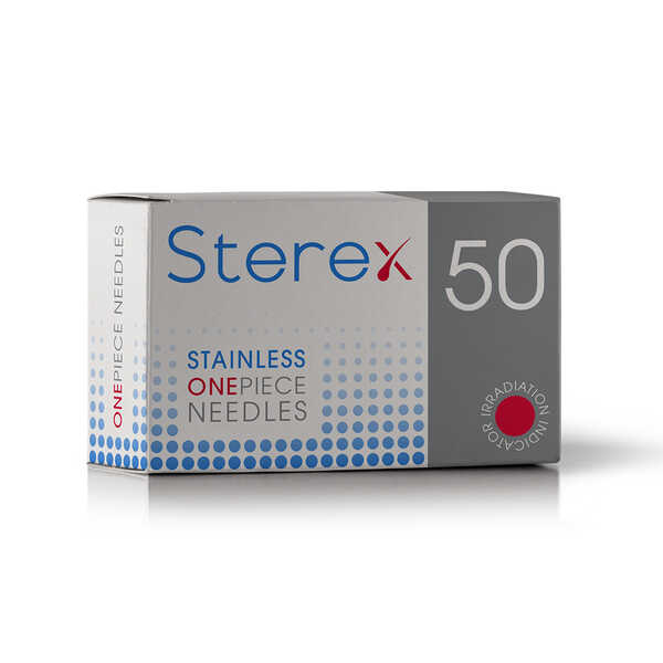 STEREX NEEDLES - ONE PIECE STAINLESS STEEL 004 (BOX OF 50) SHORT