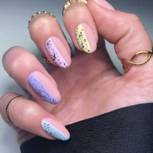 A fresh take on the Mini Eggs Nail trend. Artist @sophies_nails20
