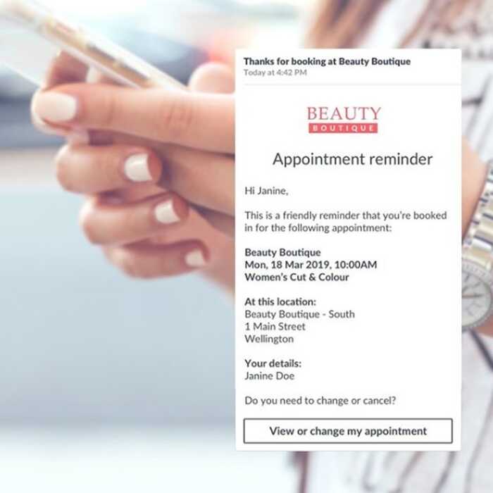 Example of Salon Booking App. Image from Timely Appointment Software.