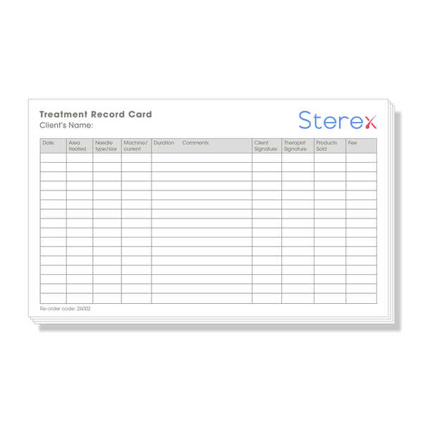 Sterex Treatment Record Card 25pk